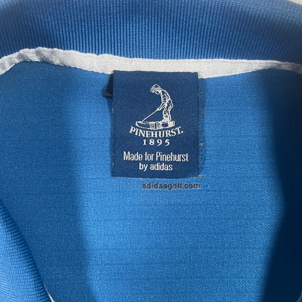 Pinehurst By Adidas Golf Polo Mens XL Blue Climalite Short Sleeve Textured Shirt